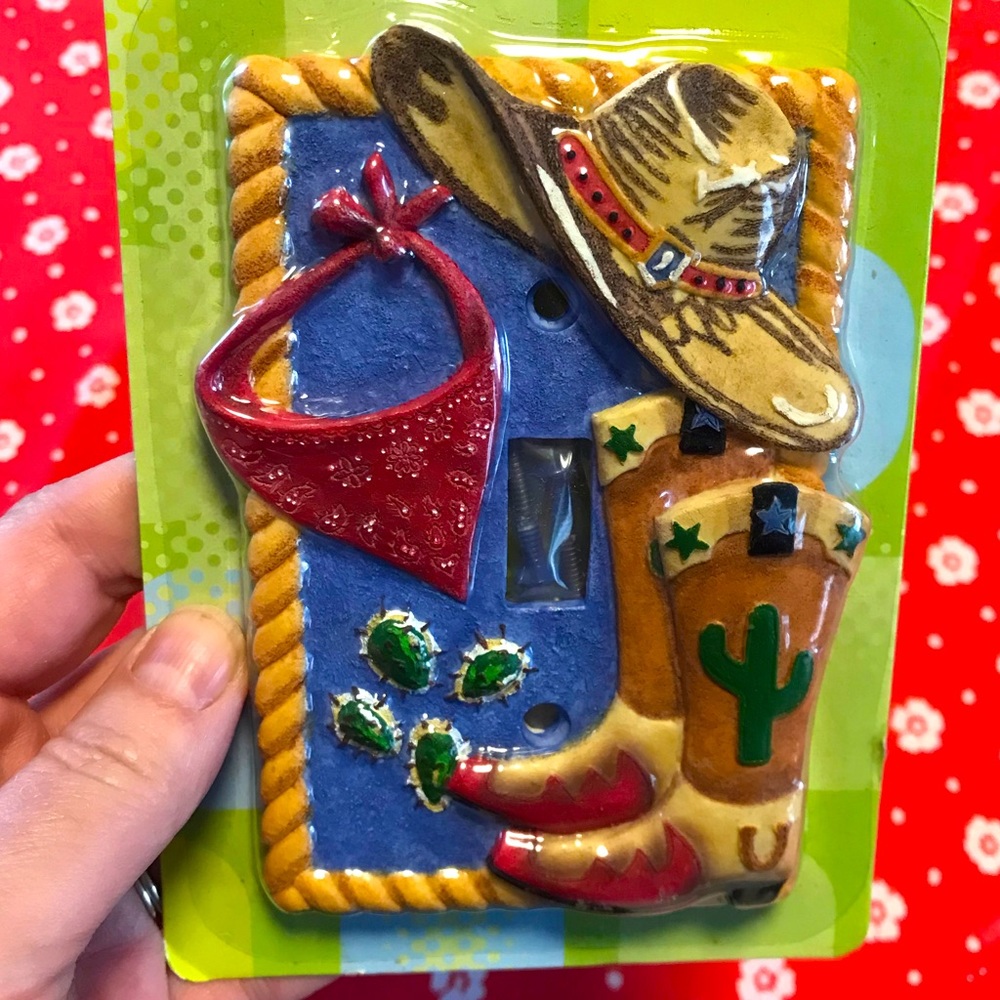 NWT switch plate cover Western Cowboy Rodeo kids room nursery
